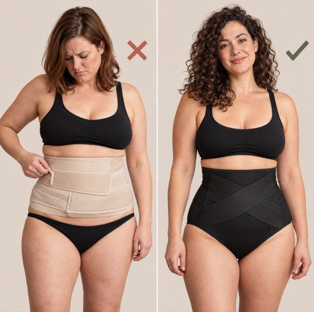 Traditional shapewear compared with Mama Curve postpartum shapewear